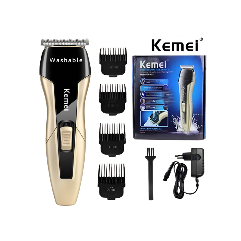 Kemei KM 5015 Waterproof Professional Hair Clipper Trimmer & Shaving system for men -Black Gold